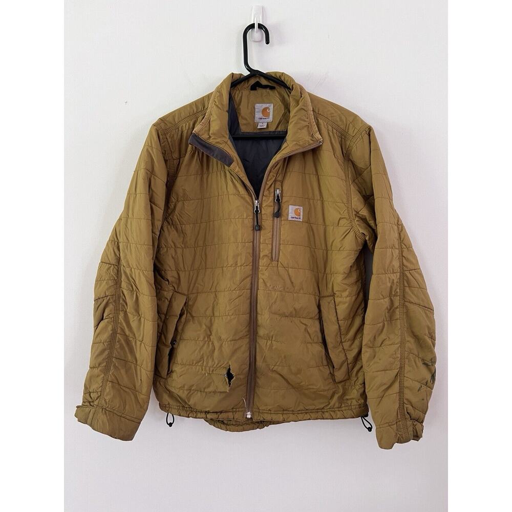 Carhartt Coat Men’s Small Puffer Jacket Loose Fit Work, Ripped. Distressed